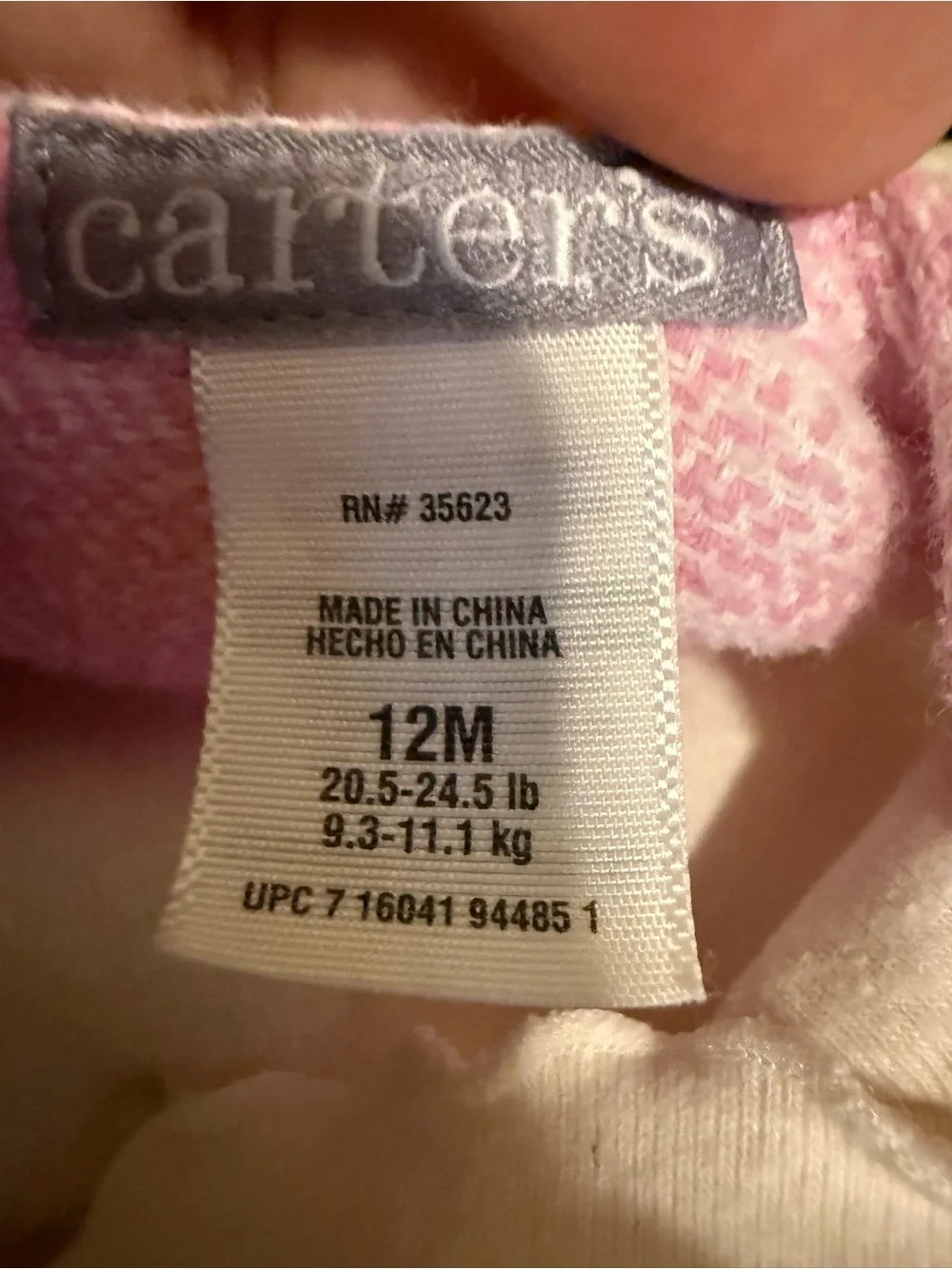 Carter’s Pink Plaid Baby Dress with Turtleneck